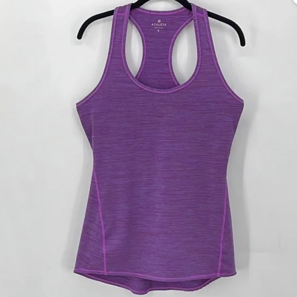Athleta Racerback Tank Top Purple Striped (Size Small) - Picture 1 of 6